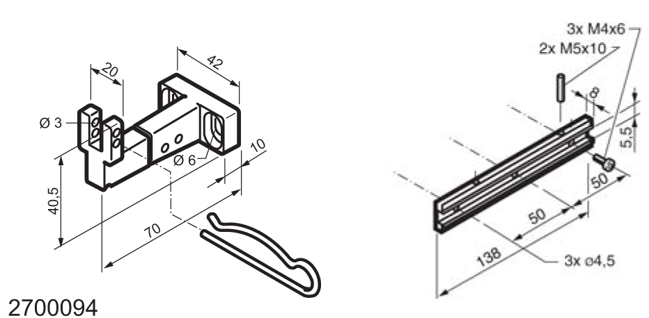 Kit universal para aplicaciones en la parte inferior con bisagras ventanas MANERA Mingardi