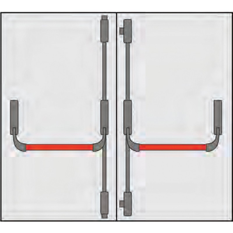 Composición Manigl. Pánico Omec x Puertas de dos puertas; Cuatro puntos de cierre