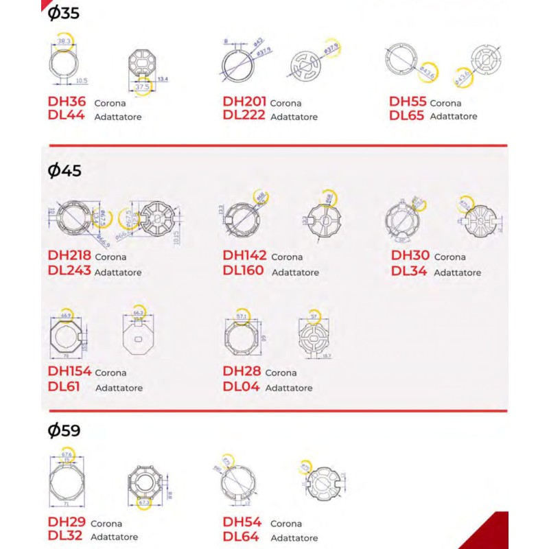 Adaptadores para Motores Tubulares de Persianas y Toldos DDR