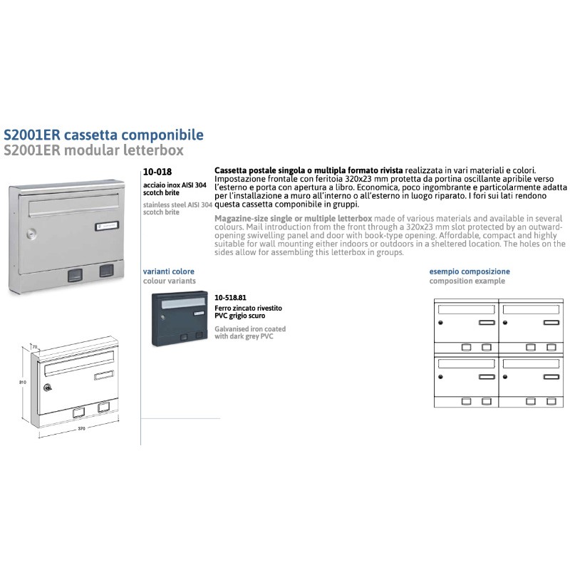 Buzón Modular Silmec S2001ER Formato Revista