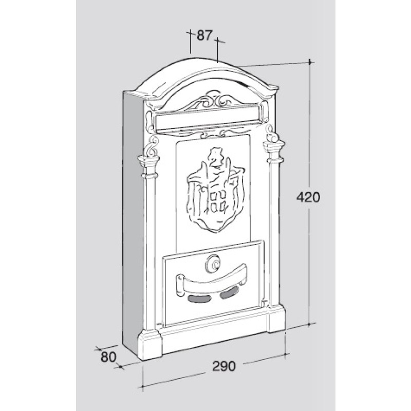 Buzón de Diseño Italiano en Aluminio Poste Regie Silmec