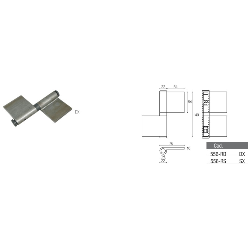 Bisagra Regulable para Puertas Blindadas Versión Derecha o Izquierda