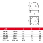 Cubre Columna Esfera para Tubo Cuadrado Brevetti Adem