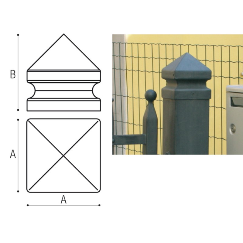 Cubre Columna Moldeada para Portón con Base Cuadrada