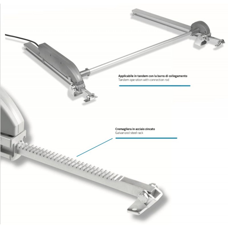 Drive Evo 0 Mingardi Actuador de Cremallera con Soportes