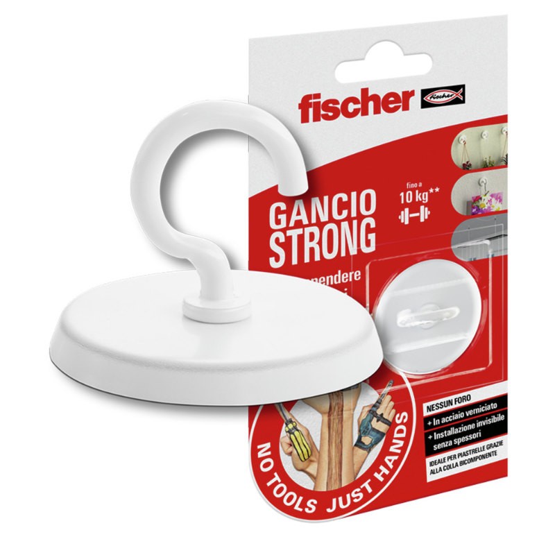 Gancho Adhesivo de Acero con Capacidad 10 Kg Strong Fischer