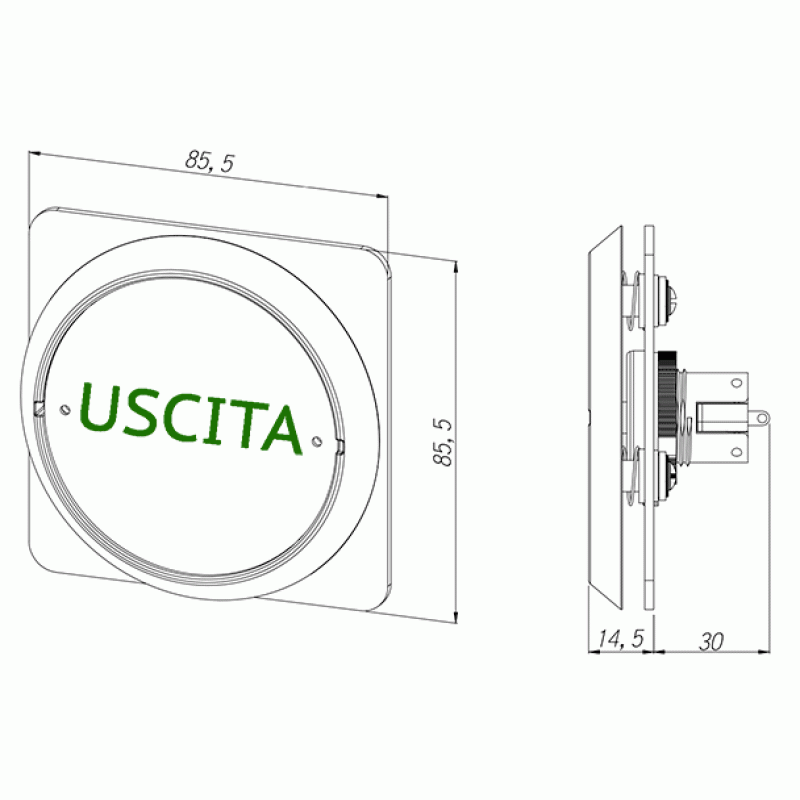 Kit de puerta botón Abrir para salir de la salida + Caja de Serie Efectivo Perfil Opera