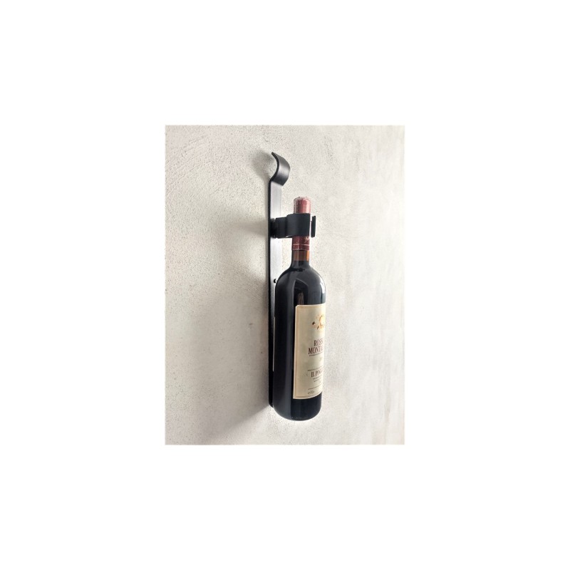 Portabotellas de Pared de Acero Negro para Botella de Vino Clásica Giove