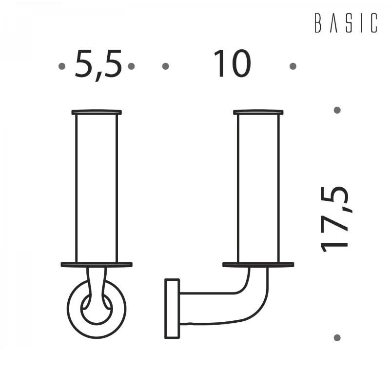 Portarrollos Papel Higiénico Vertical Colombo Design Basic B2790