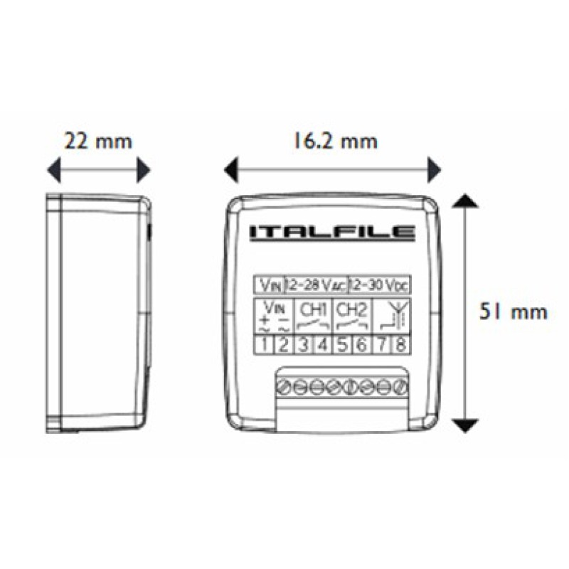 Receptor Radio Rolling Code RXJR Italfile 433.92 Mhz