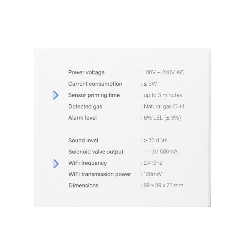 Sensor Gas Metano (CH4) PNI SafeHouse HS201 Wi-Fi