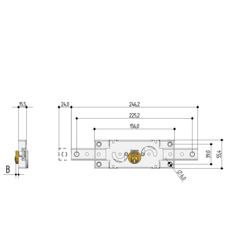 Cerradura Central para Persiana Prefer A211.0010.0200