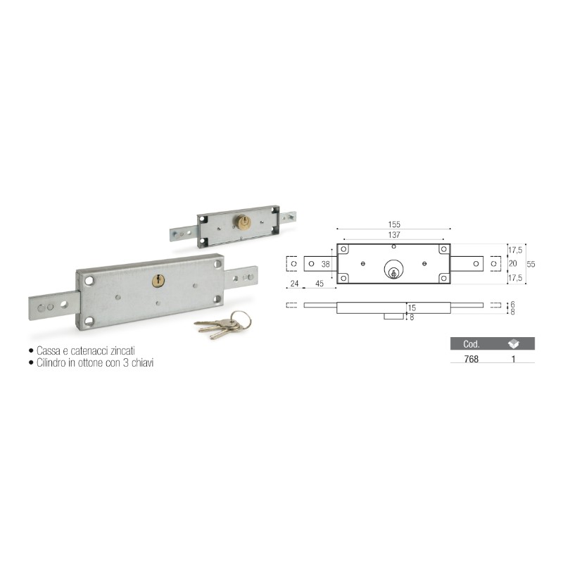 Cerradura de Persiana Brevetti Adem 768