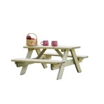 Mesa Picnic Infantil de Madera de Pino 90x90 cm