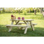 Mesa Picnic Infantil de Madera de Pino 90x90 cm