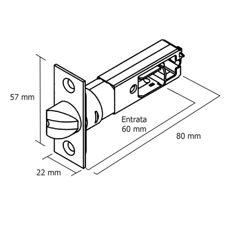 TB Pestillo tubular simple PremiApri Edge Quadro Serie Nova Meroni