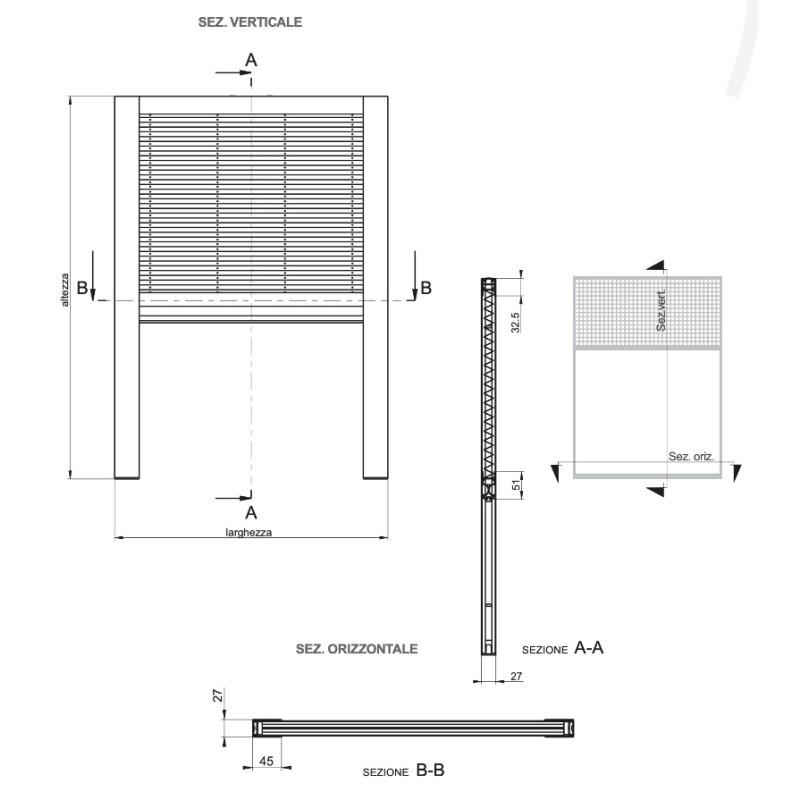 Mosquitera Plisada para Ventana Pasini MINERVA VP27 S